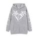 Gothic Hoodie For Women & Men - Dark Aesthetic Zip-Up Sweatshirt With Skull & Butterfly Print - Oversized Unisex Streetwear (Black, White, Gray)_viptrois.com