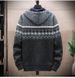 Autumn And Winter New Foreign Trade Men's Casual Jacket Hooded Cardigan Knitted Thickened Plush Sweater Men_viptrois.com