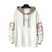 "Men's Oversized Hooded Sweatshirt – Streetwear Pullover With V-Neck & Ribbed Hem (White/Grey) – Sizes M-3XL"_viptrois.com