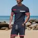 Men's 3D Digital Print Sports Two-Piece Set - Breathable Short Sleeve T-Shirt & Shorts Outfit_viptrois.com