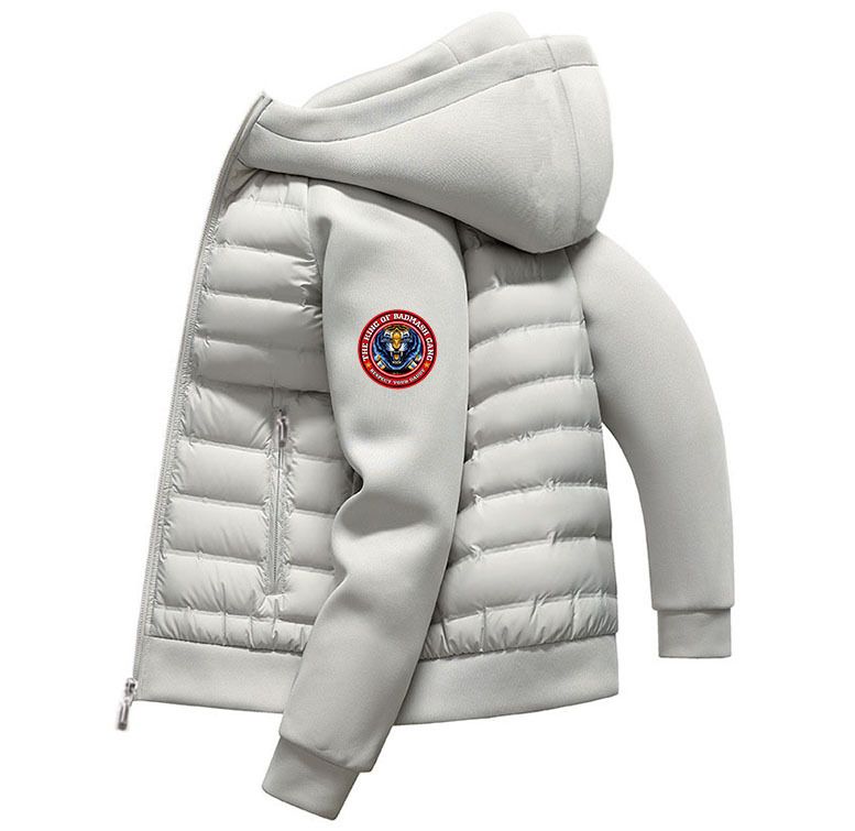 Urban Tech Hooded Jacket For Men & Women - Lightweight Winter Coat With Contrast Paneling, Water-Resistant Polyester (White, Black)_viptrois.com