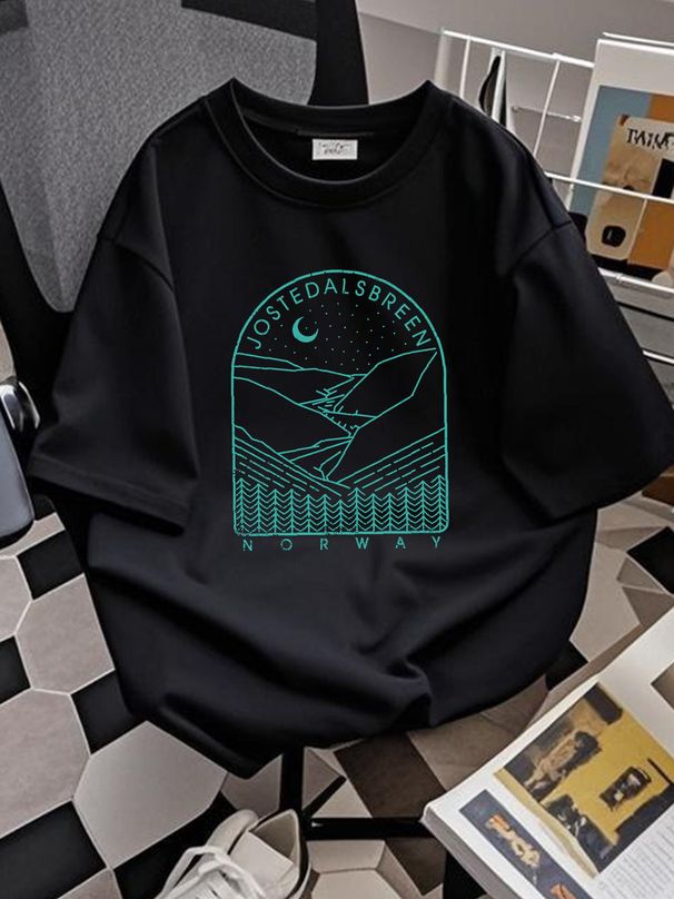 Jostedalsbreen National Park Norway Nature And Parks T Shirt For Breathable Graphic Stretched Homme Versatile Fashion Stylish_viptrois.com