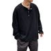 Men's Clothing Spring And Autumn Sweater Long Sleeve T Shirt Men's Fashion Brand Loose Casual American Retro Button Pullover Top_viptrois.com