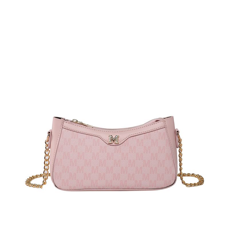 2025 Summer New Texture French Underarm Bag Simple Fashion Handbag Letter Print Elegant Shoulder Bag Trend_viptrois.com