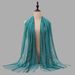 Malaysian Long Scarf Shawl - Solid Color Lace Hijab With Hollow Tassel (Silk Blend, Summer Wear, Women's Fashion)_viptrois.com