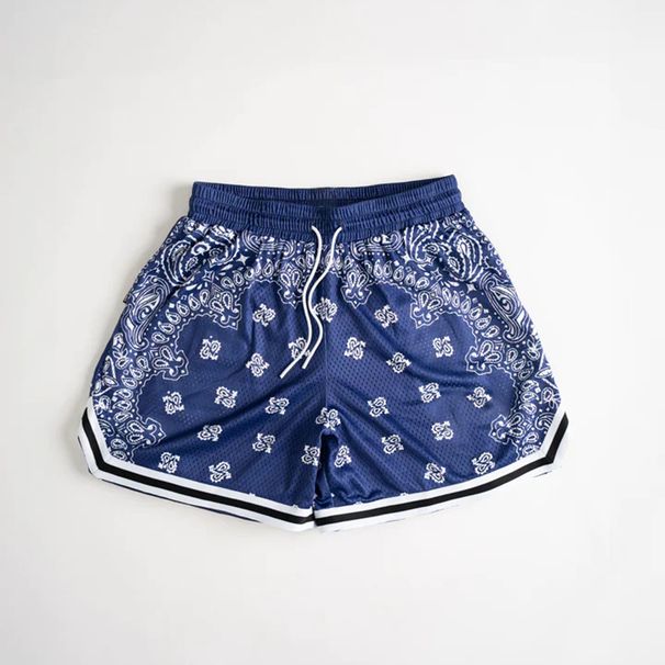 Men's Clothing Summer Digital Printing Cashew Flower Basketball Sports Shorts Men's Running Training Pants Beach Pants_viptrois.com
