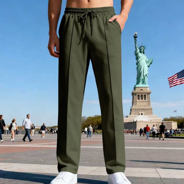 Men's Four Seasons Loose Straight Sports Casual Trousers Oversize Pants_viptrois.com