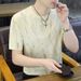 Summer 2025 New Gypsy Men's Short-sleeved T-shirt Crew Neck Trend Top Gradual Change Sequins Half-sleeved T-shirt_viptrois.com