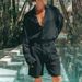 Men's Autumn And Winter Loose Lapel Long Sleeved Shirt Shorts Two Piece Casual Fashion Suit_viptrois.com