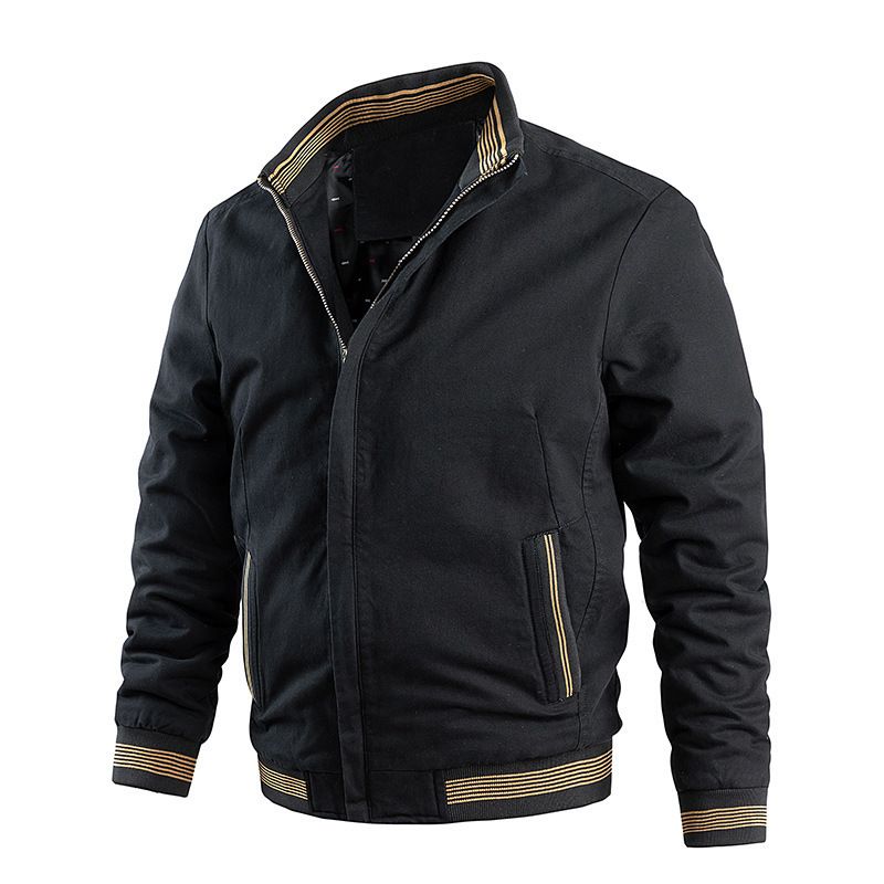 Men’s Stand Collar Jacket – Trendy Loose Fit | Autumn & Spring Casual Coat (M-5XL)_viptrois.com