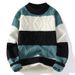 Pure Cross-Border New Casual Crew Neck Sweater Trendy Brand Fashion Color-Block Youth Knitwear Men's Top_viptrois.com