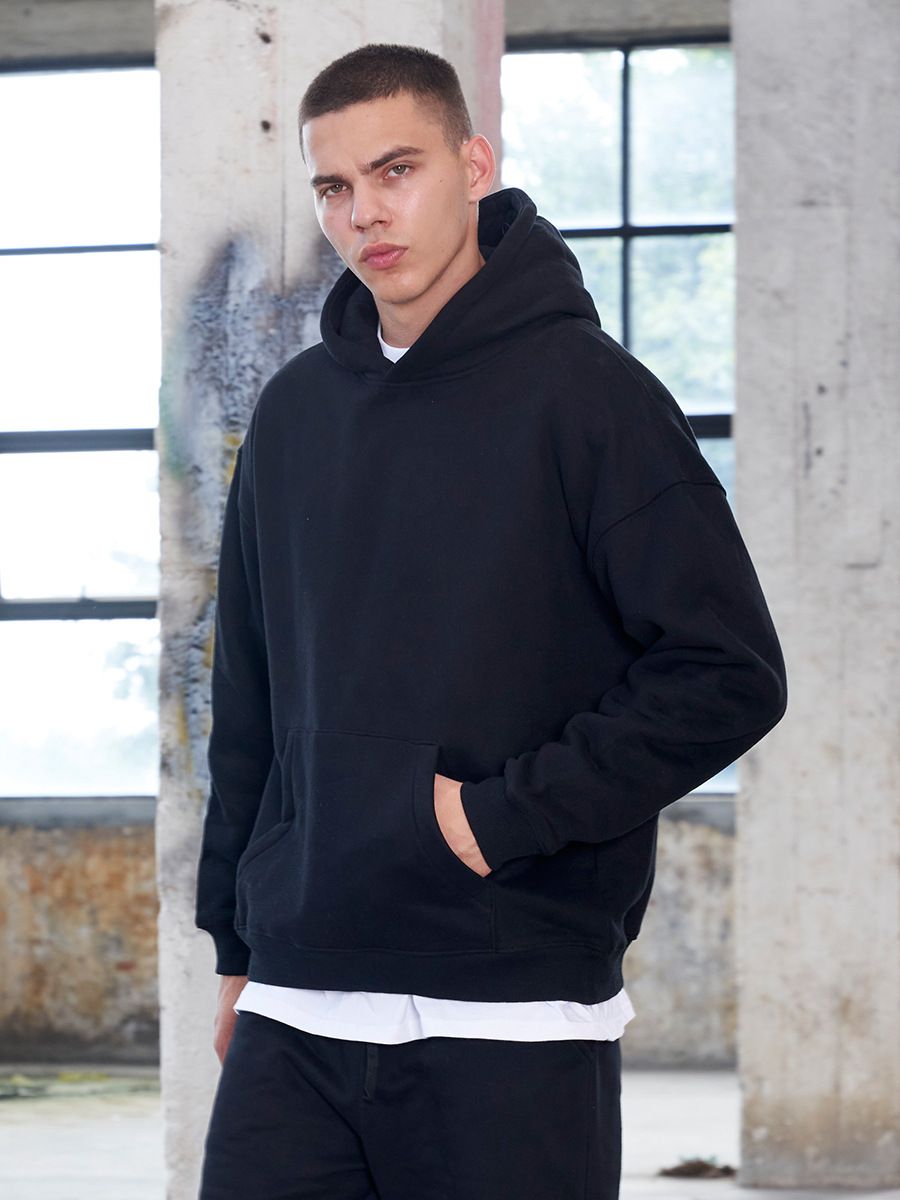 Oversized Fleece-Lined Hoodie – Unisex Heavyweight Streetwear Pullover (350GSM, Drop Shoulder, S-XXXL)_viptrois.com