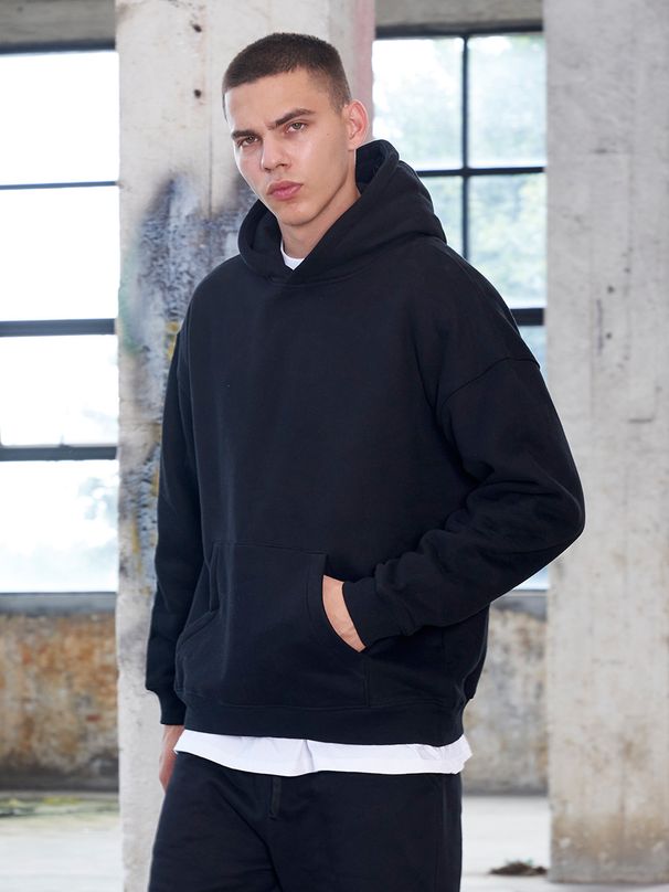 Oversized Fleece-Lined Hoodie – Unisex Heavyweight Streetwear Pullover (350GSM, Drop Shoulder, S-XXXL)_viptrois.com