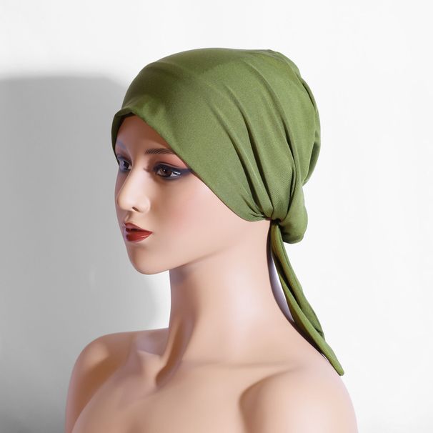 Muslim Headscarf - Curved Two-Tail Design, Solid Color, Lightweight & Comfortable (Breathable Fabric, Adjustable Fit, Perfect For Daily Wear)_viptrois.com