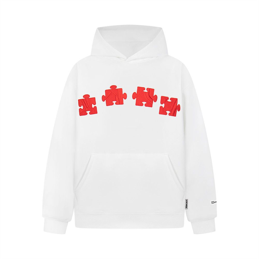 Creative Puzzle 3D Embroidered Hoodie Loose Casual Autumn Winter Men's Vibe Trendy High Street Sports Pullover_viptrois.com