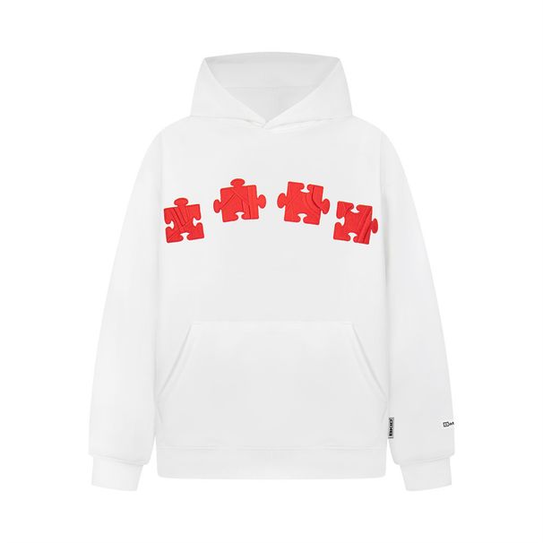 Creative Puzzle 3D Embroidered Hoodie Loose Casual Autumn Winter Men's Vibe Trendy High Street Sports Pullover_viptrois.com
