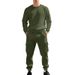 Men's Autumn Winter Heavyweight Jacquard Sweatshirt Set Casual Sportswear Two Piece Set_viptrois.com