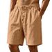 Men's Casual Loose Linen Shorts Summer Simple Commuting Sports Beach Five Point Bottoms_viptrois.com