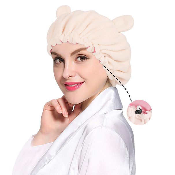New Adult Nightcap, Cross Border Hot Selling Parent Child Set 3D Nightcap Coral Fleece Double Layer Satin Nightcap_viptrois.com
