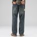 Men's Clothing Monkey Jeans Men's Straight Leg Wide Leg Casual Pants Men's Youth Mid Waist Pants Men's Casual Versatile_viptrois.com
