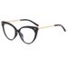 Leopard Print Anti Blue Light Flat Glasses Full Frame Cat Eye Glasses Fashion Street Shooting Face Showing Small Glasses Frame_viptrois.com