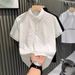 Casual Polo Shirt Men's Summer Simple And Versatile Ice Silk Breathable Slim Lapel Short Sleeved T Shirt_viptrois.com