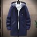 Pulse Daily Shipping Foreign Trade Youth Slim Fit Mid-Length Autumn Men's Hooded Trench Coat Cross-Border Jacket Men_viptrois.com