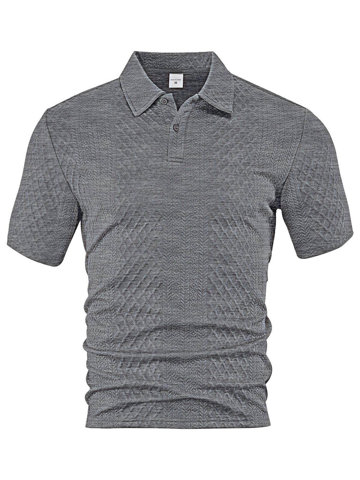 Men's Clothing Men's Summer Thin Loose Breathable Leisure Solid Color Jacquard Cloth Lapel Short Sleeved Men's Polo Shirt_viptrois.com