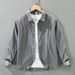 Striped Fresh Long Sleeved Shirt For Men, Fashionable And Versatile, Artistic And Casual Loose Top_viptrois.com