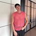 Men's Clothing Knitted Vest Ice Silk Wide Shoulder Round Neck Sleeveless T Shirt Hollow Breathable Fitness Mesh Waistcoat Top_viptrois.com