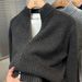 Men’s Zip-Up Knit Cardigan – Semi-Turtleneck Lightweight Sweater (M-3XL, Light Grey/Dark Grey/Beige/Navy)_viptrois.com
