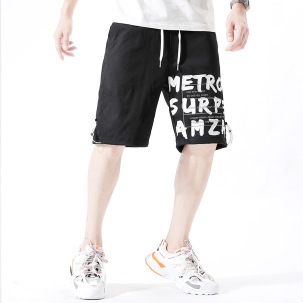 Men's Clothing Men's Summer Work Shorts Men's Youth Casual Letter Print Shorts Men's Japanese Style Trendy Shorts Men_viptrois.com