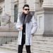 Men's Clothing Men's Mid Length Mink Coat, Whole Mink Cross Mink Fox Fur Collar Jacket, Mink Fur Casual Zipper Jacket_viptrois.com