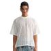 Men's Clothing Trendy New Men's Lace Mesh Short Sleeved Loose Casual Perspective Men's Round Neck T Shirt_viptrois.com