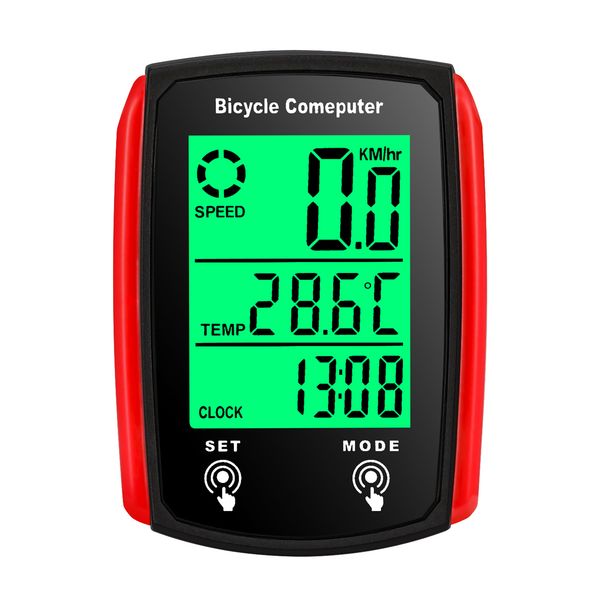 Bicycle Computer Road Backlight Waterproof Large Screen Speedometer Outdoor Mountain Bike Cycling Odometer_viptrois.com
