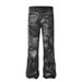 Men's Clothing High Street Washed Zipper Retro Jeans Spring And Summer Design Flared Paint Tie Dye Pants_viptrois.com