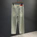 Men's Clothing Pants High Street Ins Trendy Brand Jacquard Full Print Design Jeans Men's Loose Wide Leg Pants Trend_viptrois.com