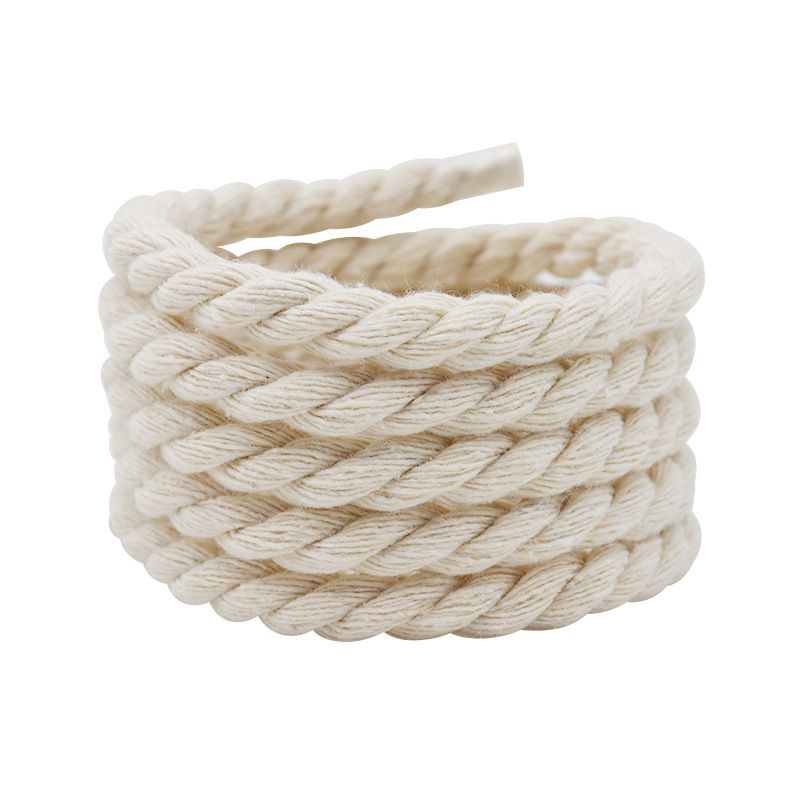 Shoe Accessories gold shoelaces round 7mm solid color hand woven polyester cotton rope thick sneakers dad shoes_viptrois.com