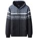 Men's Casual Hooded Sweater Coat – Thickened Fleece-Lined Knit Jacket (Light Gray / Dark Gray / Blue-Gray / Wine Red)_viptrois.com