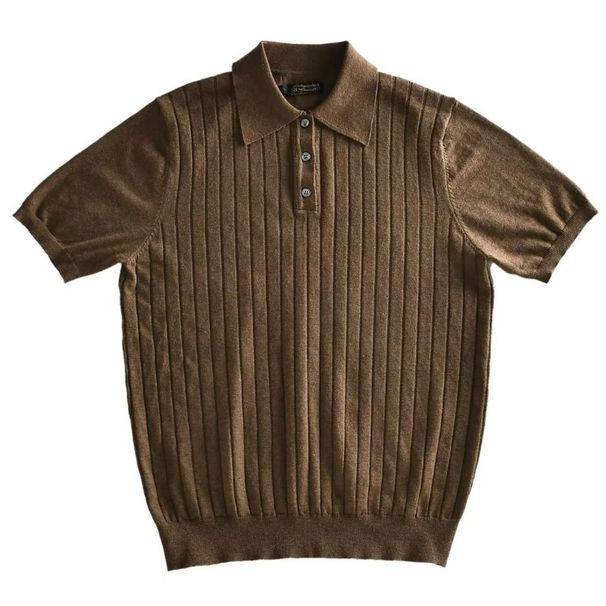Men's Clothing Solid Color Short Sleeved Trendy New Polo Shirt Versatile Temperament Standard Summer Simple Youth Popular Tops_viptrois.com