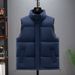 Oversized Quilted Vest Sleeveless Jacket With Side Pockets Thickened Cotton Blend Anti-Wrinkle Polyester Lining Unisex Layering Essential_viptrois.com