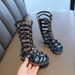 Girls' Gladiator Sandals - High Top Roman Studded Sandals | Summer Fashion Footwear_viptrois.com