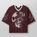 Men's Clothin Fashion Brand YLA Sports Large Size T Shirt European And American Fitness Training Running Skull Print Short Sleeved Top Cross Border_viptrois.com