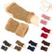 Unisex Warm wool cloth with soft nap is knitted gloves wristbands fingerless gloves with velvet the cold wool false sleeves gauntlets_viptrois.com