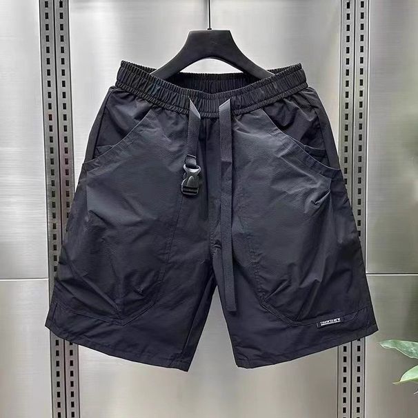 Men's Summer Thin Cargo Shorts Ice Silk Mid Length Casual Outdoor Five Point Pants_viptrois.com