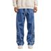 Casual Pants Men's Summer Thin Loose Straight 2025 Spring And Summer American Embroidered Straight Trousers_viptrois.com