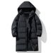 Men's Clothing White Duck cotton Casual Medium And Long Solid Color Warm Top Jacket_viptrois.com
