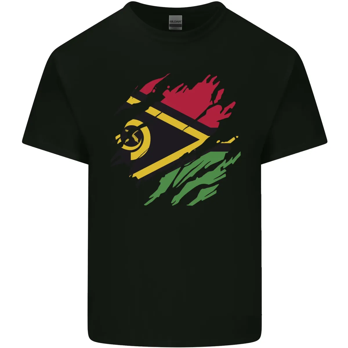 Torn Vanuatu Flag Day Football T-Shirt Mens Womens Tees Top Childrens_viptrois.com