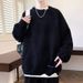 Pure Arctic Velvet Jacquard Sweater For Men, Autumn And Winter New Style, Red Men's Crew Neck Sweater, Fashionable_viptrois.com