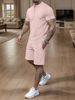 Men’s Jacquard Knit Polo Shirt – Casual Short-Sleeve Top For Summer (S-XXL, Black/Blue/Khaki/White/Pink)_viptrois.com